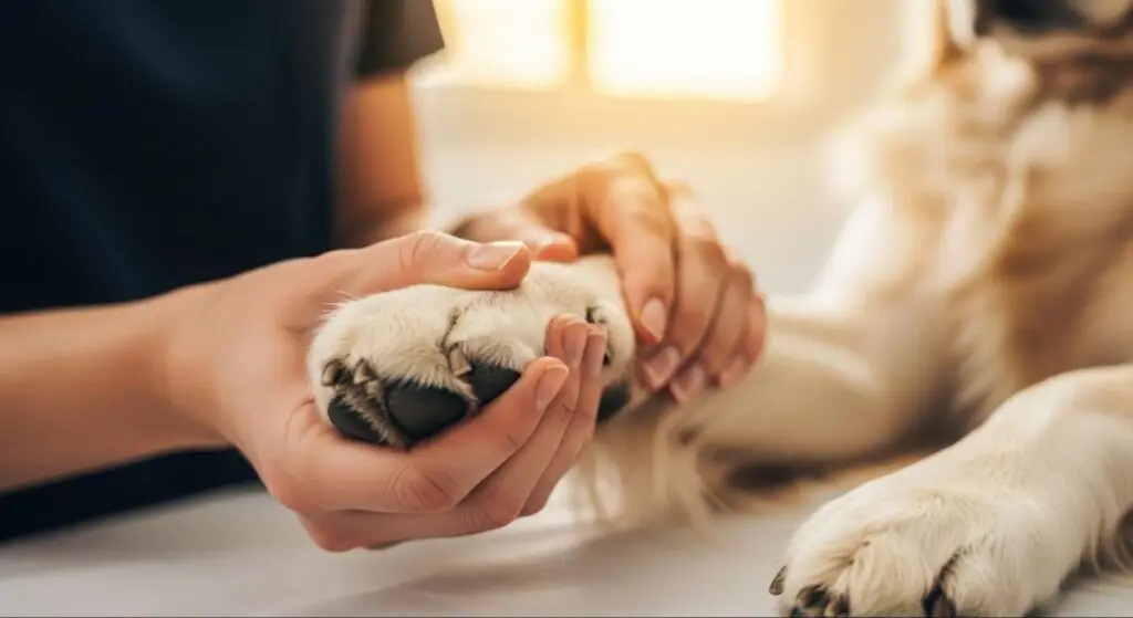 holding paw
